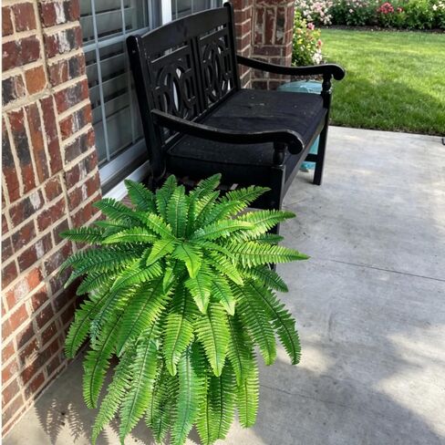Zythrem 4 Pcs Artificial Ferns for Outdoors 37.5in UV Resistant with Likelife Leaves Artificial Boston Fern Large Fake Fern for Outside Front Porch Planters Enterway Patio Home Decoration in Saudi Arabia