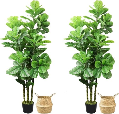ROOMTEC Artificial Phoenix Palm Tree,8FT Pre Potted Faux Greenery Plant, Outdoor Indoor Large Faux Coconut Silk Palm Plants Tropical Fake Tree for Outside Porch Patio Garden Home Office Decor in Saudi Arabia