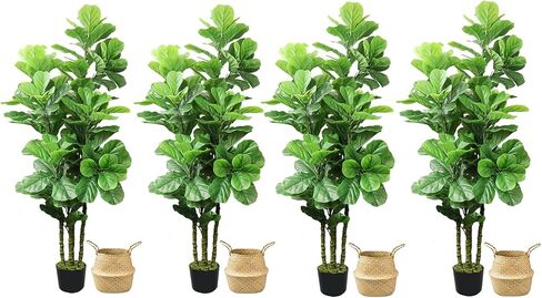 ROOMTEC Artificial Phoenix Palm Tree,8FT Pre Potted Faux Greenery Plant, Outdoor Indoor Large Faux Coconut Silk Palm Plants Tropical Fake Tree for Outside Porch Patio Garden Home Office Decor in Saudi Arabia