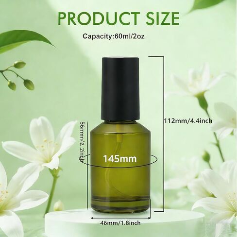2Pcs Empty Glass Lotion Bottles with Pump Dispenser - 60ml/2oz Travel Containers Leakproof Liquid Foundation Bottle Ideal for Cosmetic Creams Shampoo Essential Oils in Saudi Arabia
