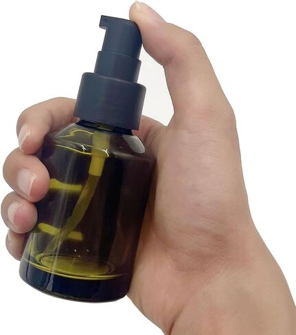2Pcs Empty Glass Lotion Bottles with Pump Dispenser - 60ml/2oz Travel Containers Leakproof Liquid Foundation Bottle Ideal for Cosmetic Creams Shampoo Essential Oils in Saudi Arabia