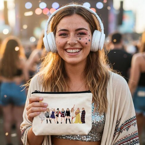 Frerdui Music Lover Makeup Bag Gifts for Women, Singer Makeup Bags, Singer Merch Cosmetic Bag for Next Era, Gift for Women Friends Birthday Mother's Day Nurse Graduation Gift for Her Music Lovers in Saudi Arabia