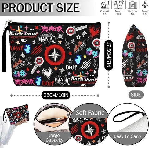 SKZ Stray Inspired Merch Makeup Bag for Women, Y2K Grunge Kpop Cosmetic Pouch with Zipper Wristlet, Aesthetic Travel Toiletry Organizer Gift for Kpop Fans Girls Daughter Sister Friend in Saudi Arabia