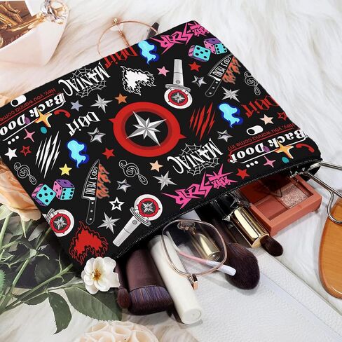 SKZ Stray Inspired Merch Makeup Bag for Women, Y2K Grunge Kpop Cosmetic Pouch with Zipper Wristlet, Aesthetic Travel Toiletry Organizer Gift for Kpop Fans Girls Daughter Sister Friend in Saudi Arabia