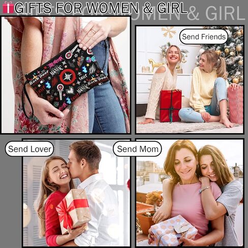 SKZ Stray Inspired Merch Makeup Bag for Women, Y2K Grunge Kpop Cosmetic Pouch with Zipper Wristlet, Aesthetic Travel Toiletry Organizer Gift for Kpop Fans Girls Daughter Sister Friend in Saudi Arabia