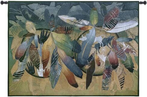 Valiance by David Manje - Woven Tapestry Wall Art Hanging - Bold Native American Feathered Shield Artwork - Cotton Made in the USA (53x38) in Saudi Arabia