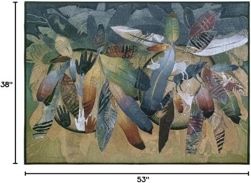 Valiance by David Manje - Woven Tapestry Wall Art Hanging - Bold Native American Feathered Shield Artwork - Cotton Made in the USA (53x38) in Saudi Arabia