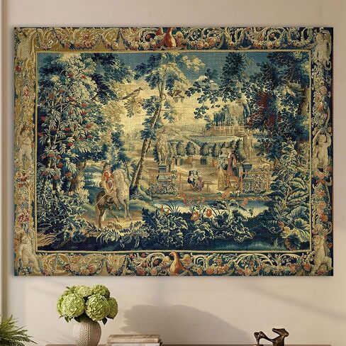 LATETOMT Medieval Knight Tapestry, Antique European Wall Decor 78.7x56in | Featuring a vintage European knight scene with antique garden and French tapestry aesthetics in Saudi Arabia