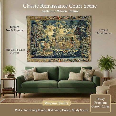 LATETOMT Medieval Knight Tapestry, Antique European Wall Decor 78.7x56in | Featuring a vintage European knight scene with antique garden and French tapestry aesthetics in Saudi Arabia