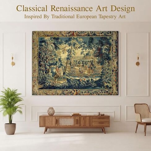 LATETOMT Medieval Knight Tapestry, Antique European Wall Decor 78.7x56in | Featuring a vintage European knight scene with antique garden and French tapestry aesthetics in Saudi Arabia