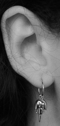 Horseshoe Crab Hoops - sterling silver hoop, sterling silver plate charm in Kuwait