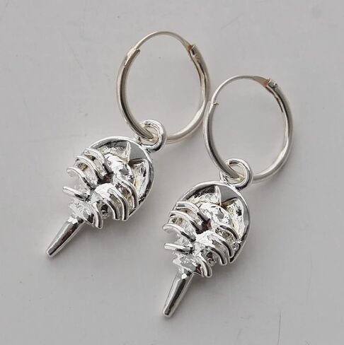 Horseshoe Crab Hoops - sterling silver hoop, sterling silver plate charm in Kuwait