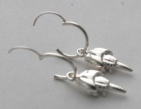 Horseshoe Crab Hoops - sterling silver hoop, sterling silver plate charm in Kuwait