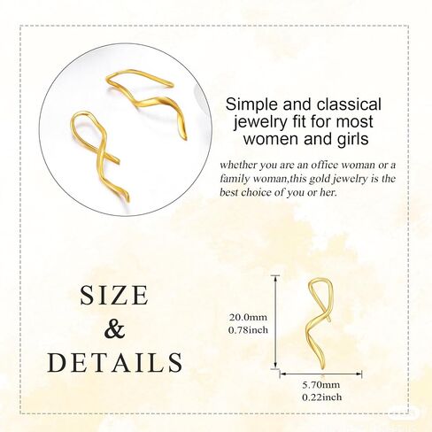14K Gold Spiral Threader Earrings for Women Swirl Pull Through Earrings Minimalist Tiny Cartilage Wrap Earrings Jewelry Gift in Kuwait
