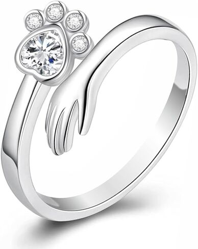 S925 Sterling Silver Rings for Women, Animal Fidget Ring Adjust Open Stacking Finger Promise Engagement Gift in Kuwait