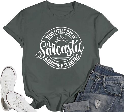 Funny Sarcastic Shirts for Women Your Little Ray of Sarcastic Sunshine Has Arrived T Shirts Humor Graphic Tees Tops in Saudi Arabia