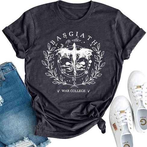 Basgiath War Academy Women's T-Shirt Dragon Knight Graphic Short-Sleeve Tops Bookish Gift in Saudi Arabia