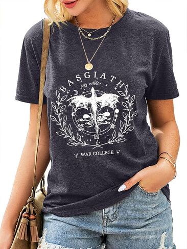 Basgiath War Academy Women's T-Shirt Dragon Knight Graphic Short-Sleeve Tops Bookish Gift in Saudi Arabia