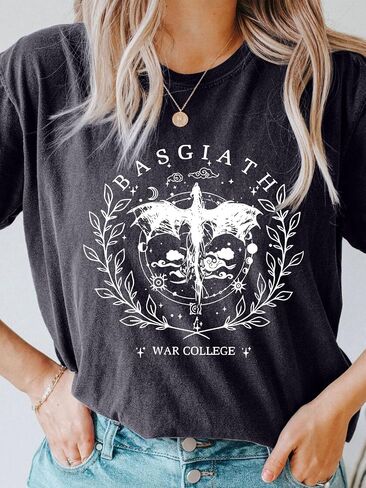 Basgiath War Academy Women's T-Shirt Dragon Knight Graphic Short-Sleeve Tops Bookish Gift in Saudi Arabia
