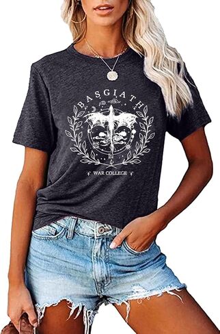 Basgiath War Academy Women's T-Shirt Dragon Knight Graphic Short-Sleeve Tops Bookish Gift in Saudi Arabia