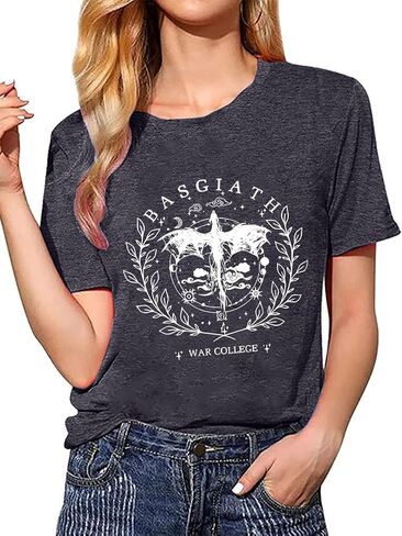 Basgiath War Academy Women's T-Shirt Dragon Knight Graphic Short-Sleeve Tops Bookish Gift in Saudi Arabia