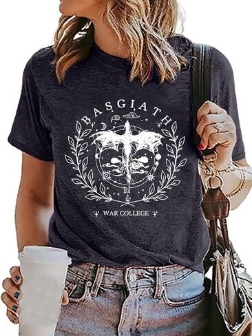 Basgiath War Academy Women's T-Shirt Dragon Knight Graphic Short-Sleeve Tops Bookish Gift in Saudi Arabia