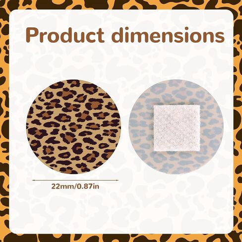 120pcs Leopard Print Round Bandages, 22mm/0.87in Circle Adhesive Fabric Bandages with Non Stick Pad Latex Free Spot Bandage for Face Nose Hands & Delicate Wounds in Kuwait