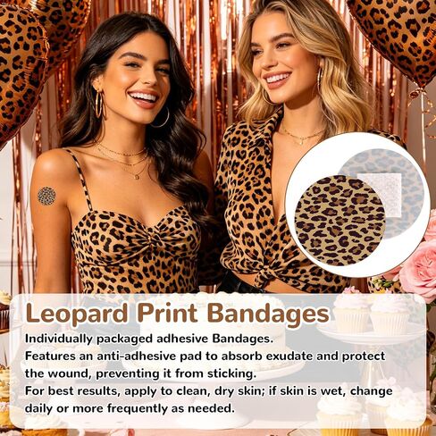 120pcs Leopard Print Round Bandages, 22mm/0.87in Circle Adhesive Fabric Bandages with Non Stick Pad Latex Free Spot Bandage for Face Nose Hands & Delicate Wounds in Kuwait
