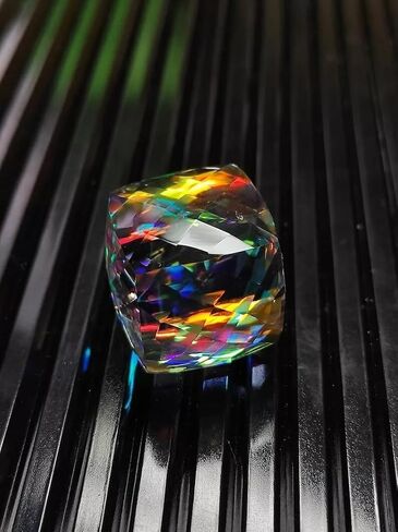 Natural 52 CT Rainbow Color Mystic Topaz Cube Cut Certified Loose Gemstone Collectible Gems Stone For Making Jewelry in Saudi Arabia
