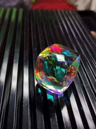 Natural 52 CT Rainbow Color Mystic Topaz Cube Cut Certified Loose Gemstone Collectible Gems Stone For Making Jewelry in Saudi Arabia