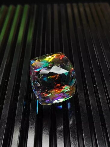 Natural 52 CT Rainbow Color Mystic Topaz Cube Cut Certified Loose Gemstone Collectible Gems Stone For Making Jewelry in Saudi Arabia
