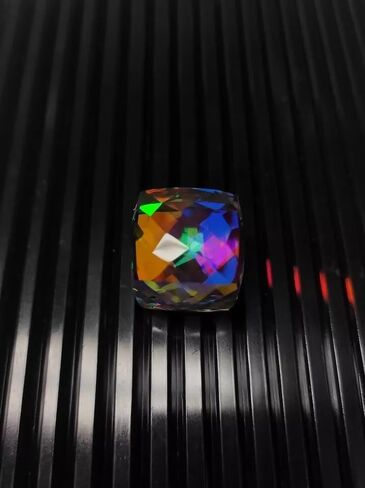 Natural 52 CT Rainbow Color Mystic Topaz Cube Cut Certified Loose Gemstone Collectible Gems Stone For Making Jewelry in Saudi Arabia