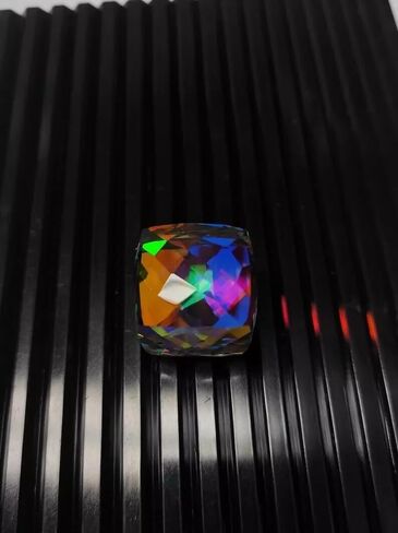 Natural 52 CT Rainbow Color Mystic Topaz Cube Cut Certified Loose Gemstone Collectible Gems Stone For Making Jewelry in Saudi Arabia