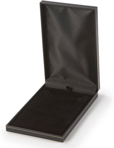 Novel Box Black Jewelry Box for Necklace 4.4x6.25x1.4 Inch - Faux Leatherette Jewelry Display Gift Boxes - Soft Velvet Interior Necklace/Pendant Storage Cases for Proposal Engagement in Saudi Arabia