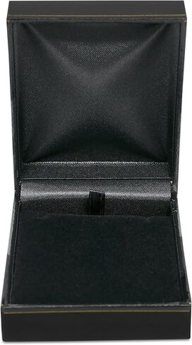 Novel Box Black Jewelry Box for Necklace 4.4x6.25x1.4 Inch - Faux Leatherette Jewelry Display Gift Boxes - Soft Velvet Interior Necklace/Pendant Storage Cases for Proposal Engagement in Saudi Arabia