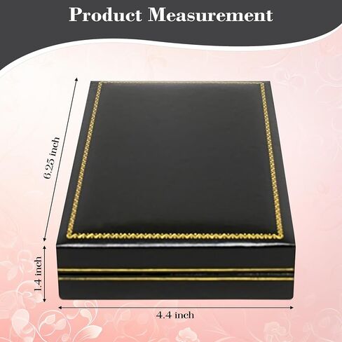 Novel Box Black Jewelry Box for Necklace 4.4x6.25x1.4 Inch - Faux Leatherette Jewelry Display Gift Boxes - Soft Velvet Interior Necklace/Pendant Storage Cases for Proposal Engagement in Saudi Arabia
