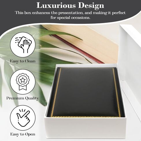 Novel Box Black Jewelry Box for Necklace 4.4x6.25x1.4 Inch - Faux Leatherette Jewelry Display Gift Boxes - Soft Velvet Interior Necklace/Pendant Storage Cases for Proposal Engagement in Saudi Arabia