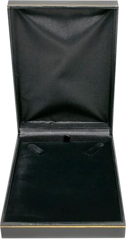 Novel Box Black Jewelry Box for Necklace 4.4x6.25x1.4 Inch - Faux Leatherette Jewelry Display Gift Boxes - Soft Velvet Interior Necklace/Pendant Storage Cases for Proposal Engagement in Saudi Arabia