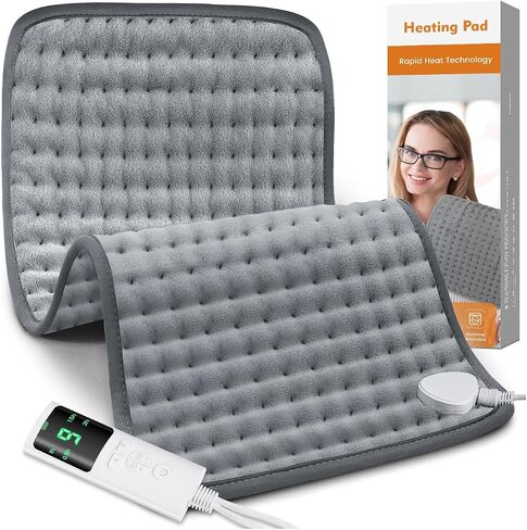 Heating Pad with 9 Heat Settings & 4 Timers Auto-Off, Machine Washable, Dry & Moist Heat, Soft Electric Heating Pad 12''×24'' in Saudi Arabia