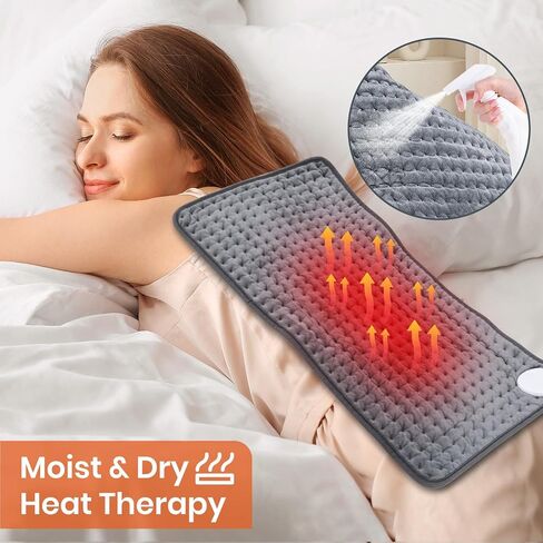 Heating Pad with 9 Heat Settings & 4 Timers Auto-Off, Machine Washable, Dry & Moist Heat, Soft Electric Heating Pad 12''×24'' in Saudi Arabia