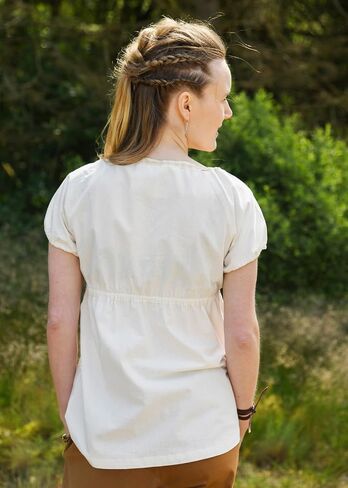 Battle-Merchant Aren Medieval Short Sleeve Blouse – 100% Cotton with Adjustable Neckline in Saudi Arabia