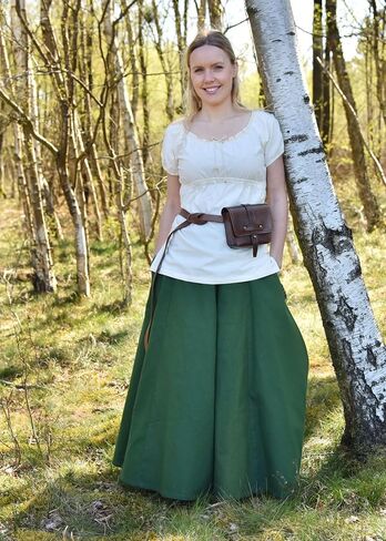 Battle-Merchant Aren Medieval Short Sleeve Blouse – 100% Cotton with Adjustable Neckline in Saudi Arabia
