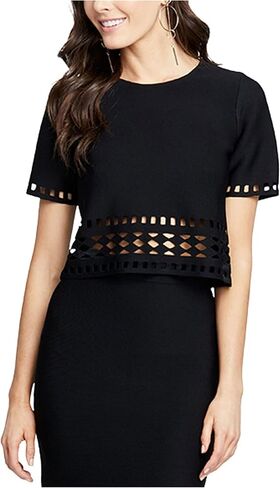 Rachel Roy Womens Triangles & Rectangles Crop Top Blouse in Saudi Arabia