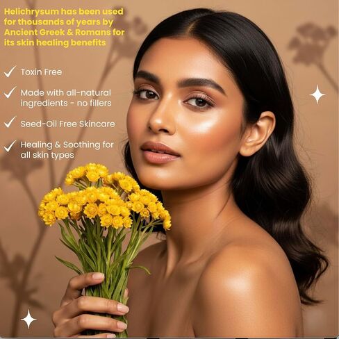 Helichrysum Essential Oil 10ml Roll-On Helichrysum Gymnocephalum & Organic MCT Coconut Oil Face & Body Moisturizer, Skin Healing, Bruises, Winkles Beauty Glow in Saudi Arabia