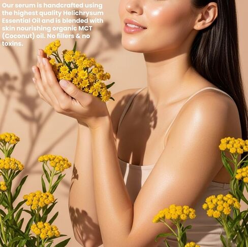 Helichrysum Essential Oil 10ml Roll-On Helichrysum Gymnocephalum & Organic MCT Coconut Oil Face & Body Moisturizer, Skin Healing, Bruises, Winkles Beauty Glow in Saudi Arabia