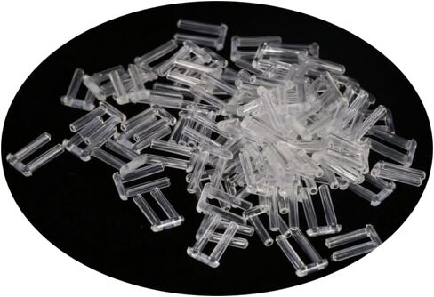 200pcs Rimless Frames Sleeves U-Clip Plastic Compression Sleeves for Rimless Glasses Accessories Tools 1.4/1.5/1.6 (1.4mm x 7mm x 0.8mm with Hole) in Saudi Arabia