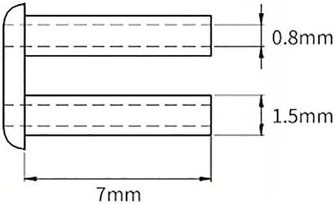 200pcs Rimless Frames Sleeves U-Clip Plastic Compression Sleeves for Rimless Glasses Accessories Tools 1.4/1.5/1.6 (1.4mm x 7mm x 0.8mm with Hole) in Saudi Arabia