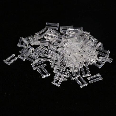 200pcs Rimless Frames Sleeves U-Clip Plastic Compression Sleeves for Rimless Glasses Accessories Tools 1.4/1.5/1.6 (1.4mm x 7mm x 0.8mm with Hole) in Saudi Arabia