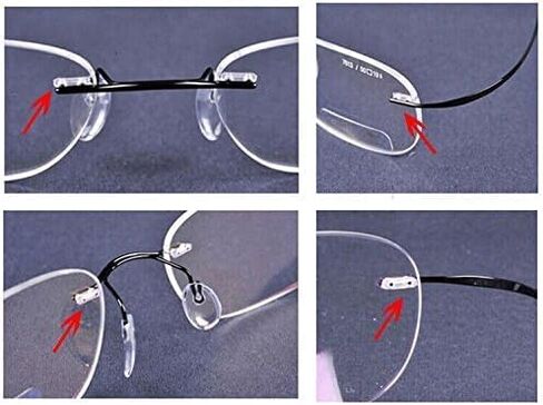 200pcs Rimless Frames Sleeves U-Clip Plastic Compression Sleeves for Rimless Glasses Accessories Tools 1.4/1.5/1.6 (1.4mm x 7mm x 0.8mm with Hole) in Saudi Arabia