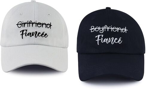 Tbstlumd Fiance Fiancee Hats for Men Women, Funny Adjustable Cotton Embroidered Engaged Couples Baseball Cap in Saudi Arabia